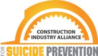 Logotipo de una alianza del sector de la construcción con las palabras &quot;prevención del suicidio&quot;.