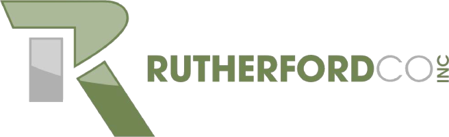 A green and black logo for rutherfords