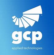 A blue background with the letters gcp applied technologies written in white.