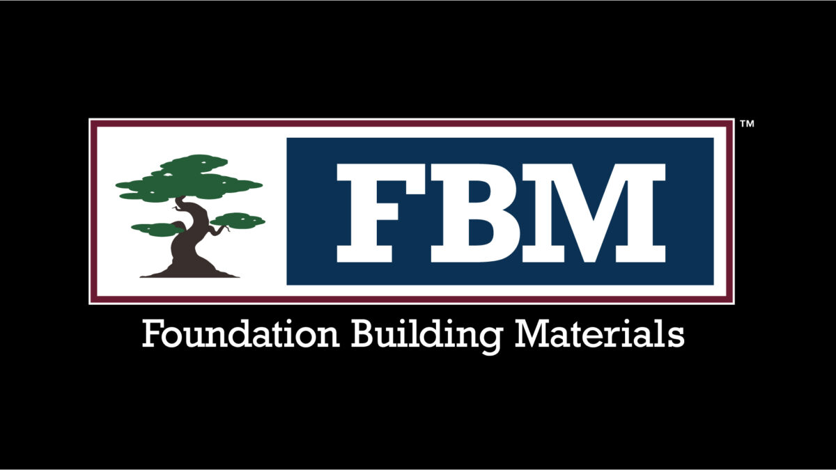 A black and white logo of the foundation building materials company.