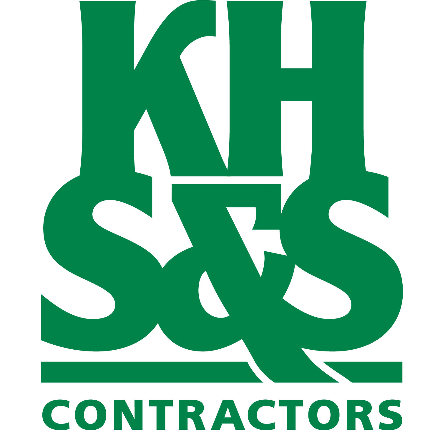 A green logo of the company kh & s contractors.